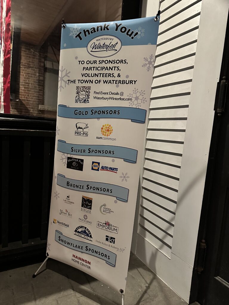 event banner outside venue